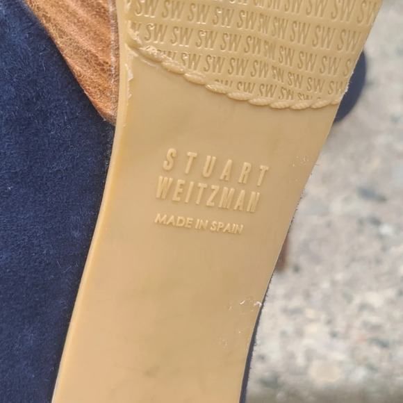 Stuart Weitzman Blue Suede Shoes - Picture 7 of 8